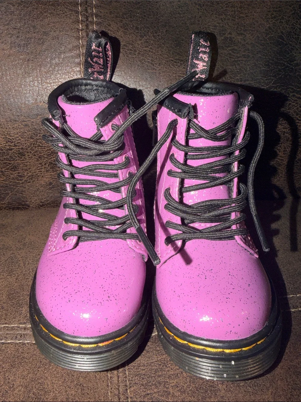 NWOT Purple Glitter Zip & Lace Up Dr Martins Boots